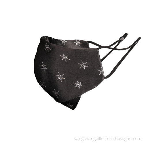 Recyclable 100% Mulberry printed Silk face mask